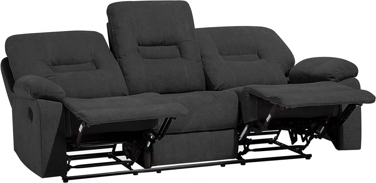 3-Sitzer Sofa Polsterbezug dunkelgrau verstellbar BERGEN Bild 1
