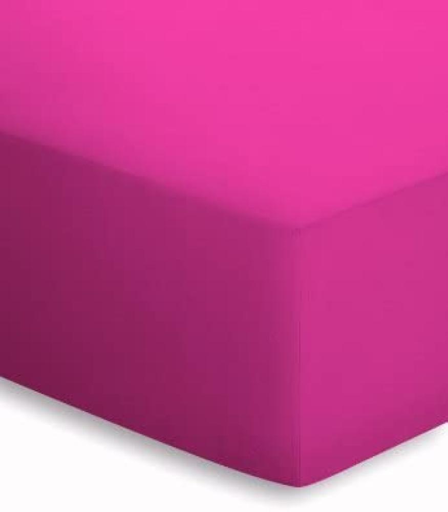 Schlafgut Basic Jersey Spannbettlaken | 90x190 - 100x200 cm | pink Bild 1