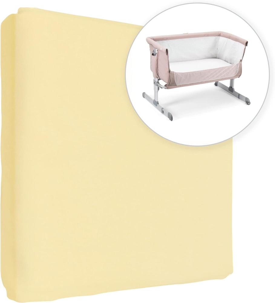 Jersey 100% Baumwolle Spannbettlaken für 90 x 55 cm Baby Nachttisch Kinderbett Matratze (Gelb) Bild 1