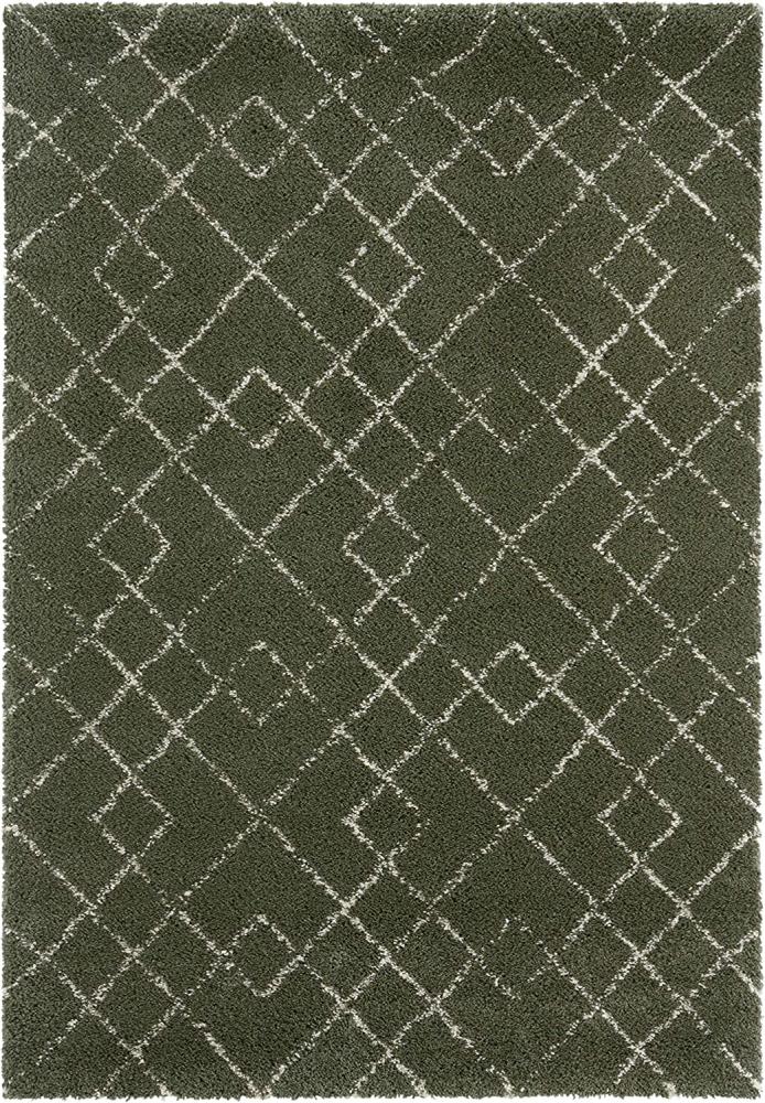 Hochflor Teppich Archer Olivgrün - 80x150x3,5cm Bild 1