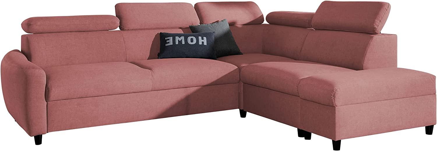 99rooms Latos Ecksofa Velours ESITO Rosa Rechts mit Bild 1