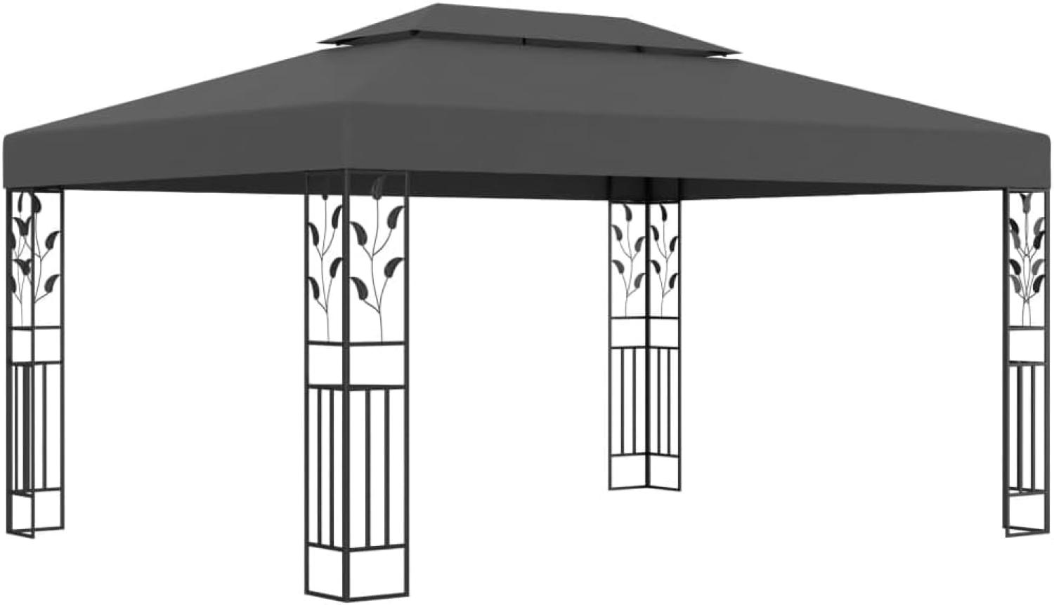 Pavillon mit Doppeldach 3x4 m Anthrazit Bild 1