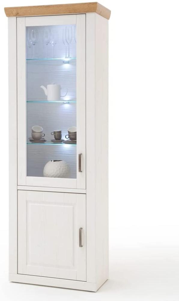 Vitrine Bruneck 4 Pinie weiss Nb 73x210x40 cm Glasvitrine Wohnzimmer ohne Beleuchtung Bild 1