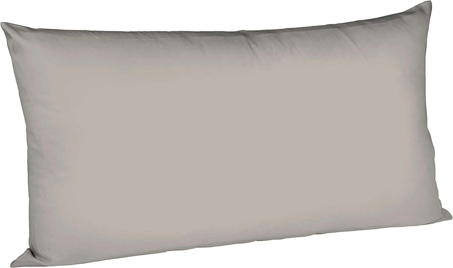 Fleuresse Uni Interlock Jersey Bettwäsche Colours | Kissenbezug einzeln 40x80 cm | grau Bild 1