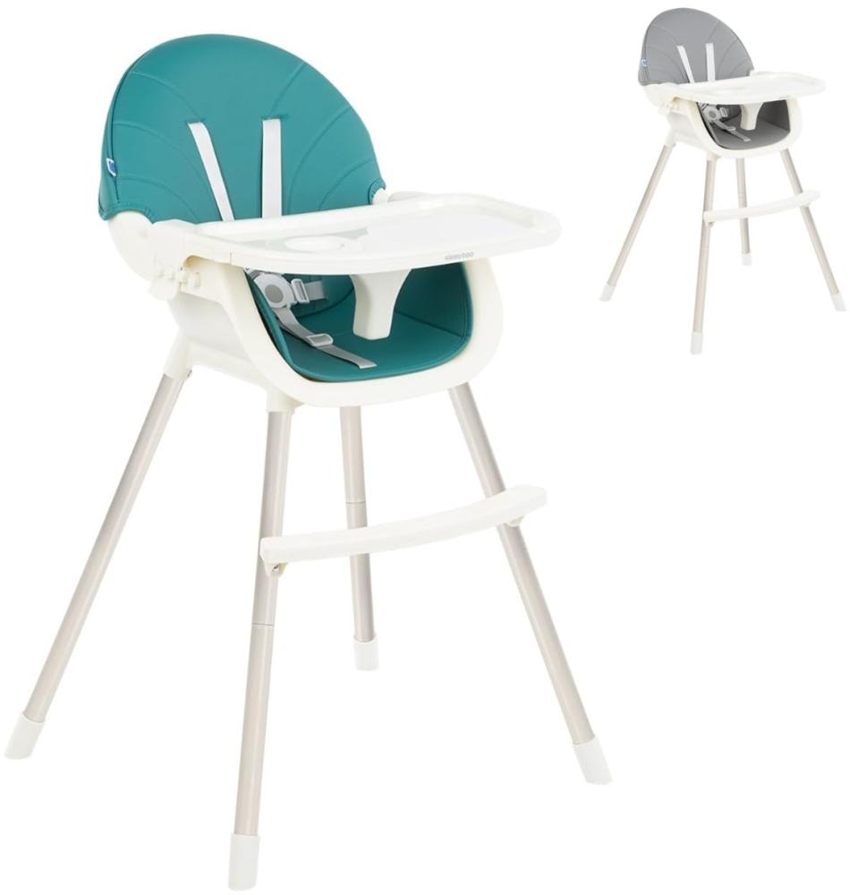 Kikkaboo Kinderhochstuhl 2 in 1 Nutri Kinderstuhl Tisch verstellbar Stahlbeine grün Bild 1
