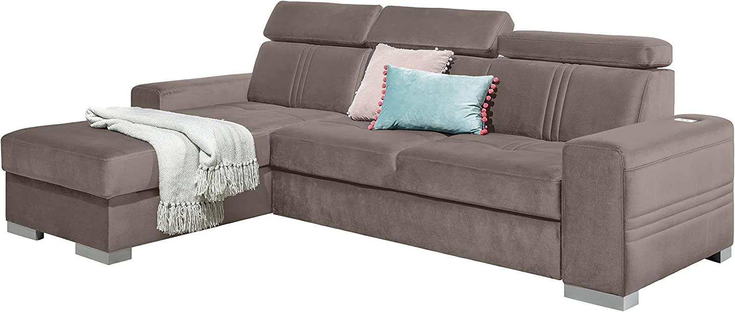 99rooms Neilo Ecksofa Velours ESITO Beige Links ohne Bild 1