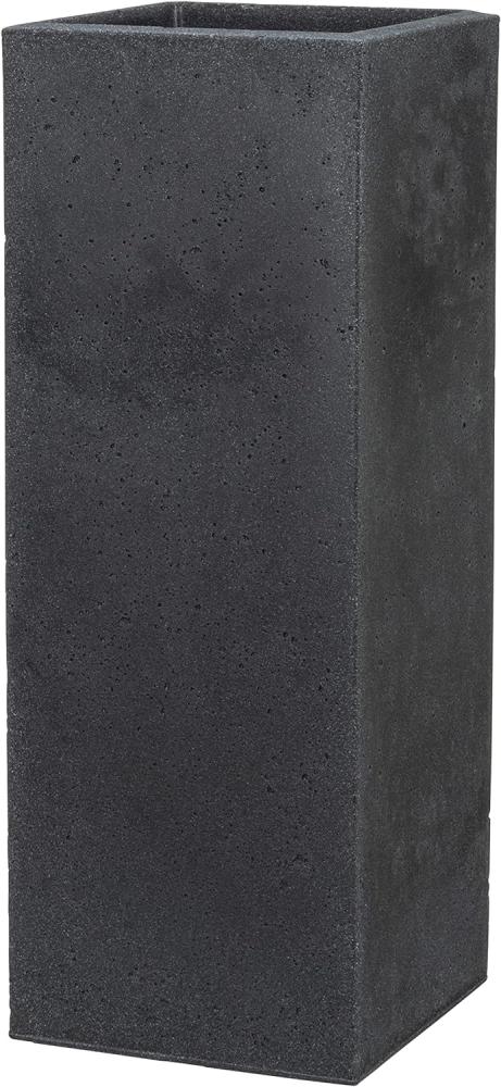 Scheurich C-Cube High, Hochgefäß aus Kunststoff, Stony Black, 26 cm lang, 26 cm breit, 70 cm hoch, 9 l Vol. Bild 1