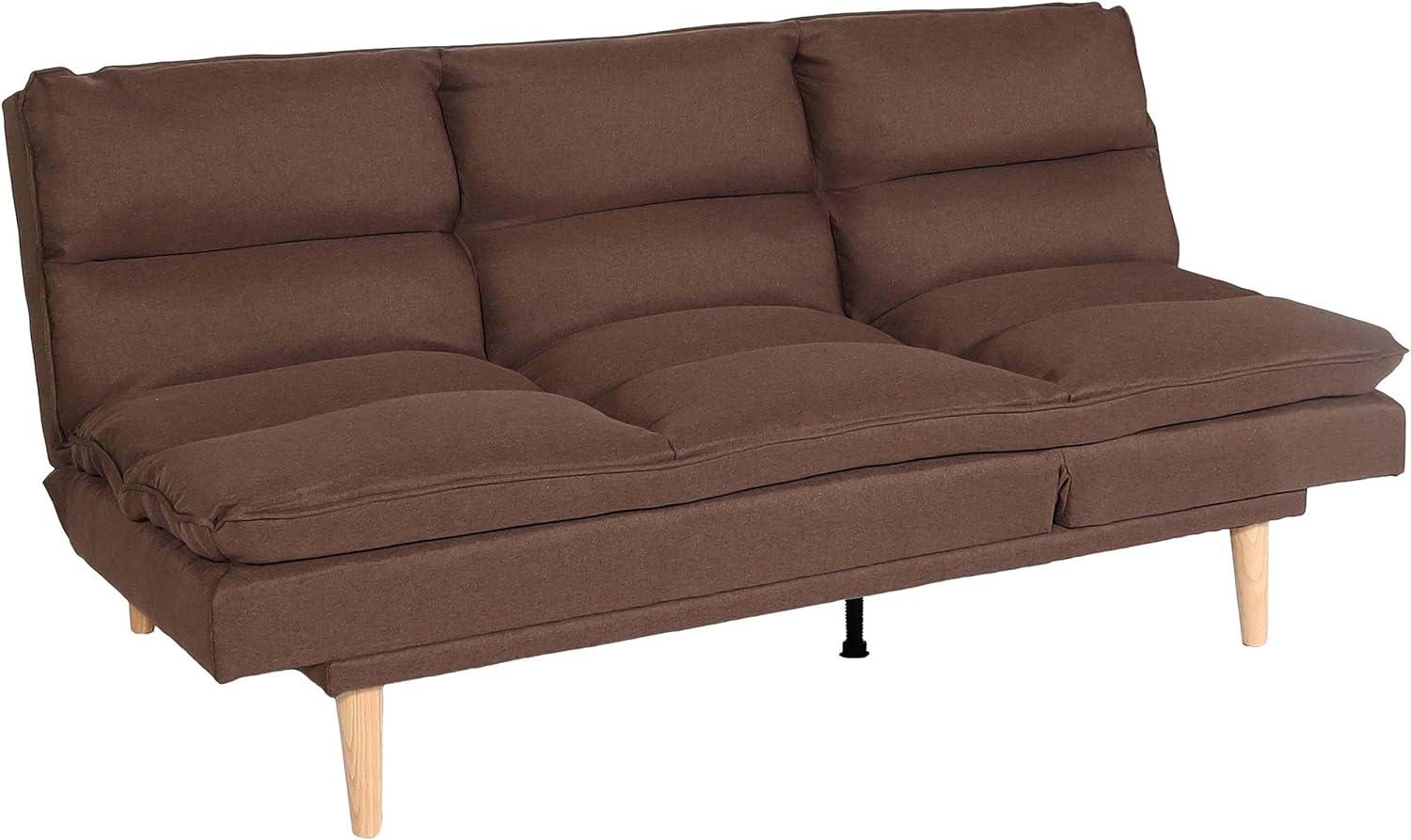 Schlafsofa HWC-M79, Gästebett Schlafcouch Couch Sofa, Schlaffunktion Liegefläche 180x110cm ~ Stoff/Textil braun Bild 1