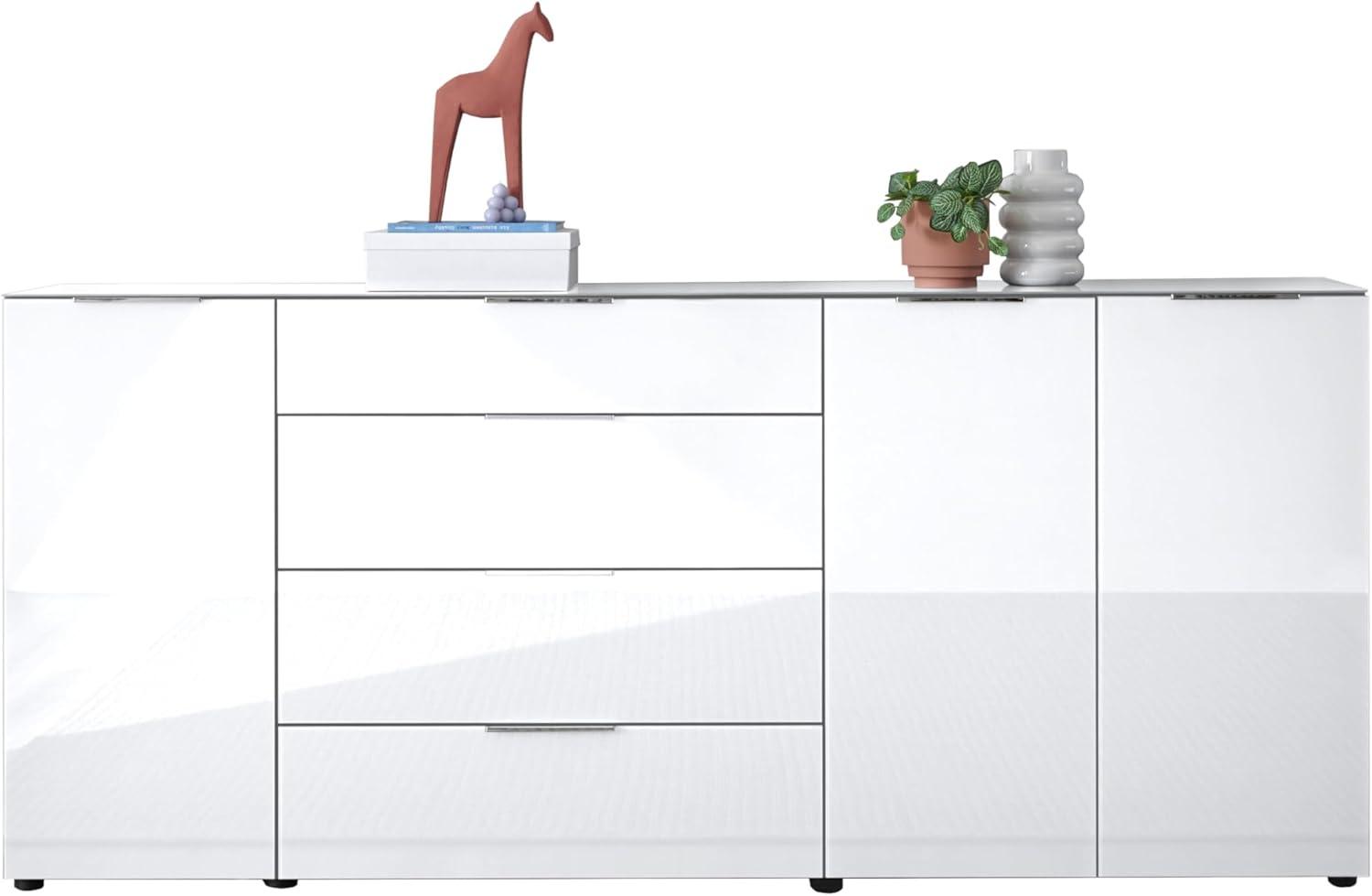 Stella Trading Kommode SANTORIN weiß mit Glasfront, 226 x 99 x 40 cm (B/H/T), Holzwerkstoff Bild 1