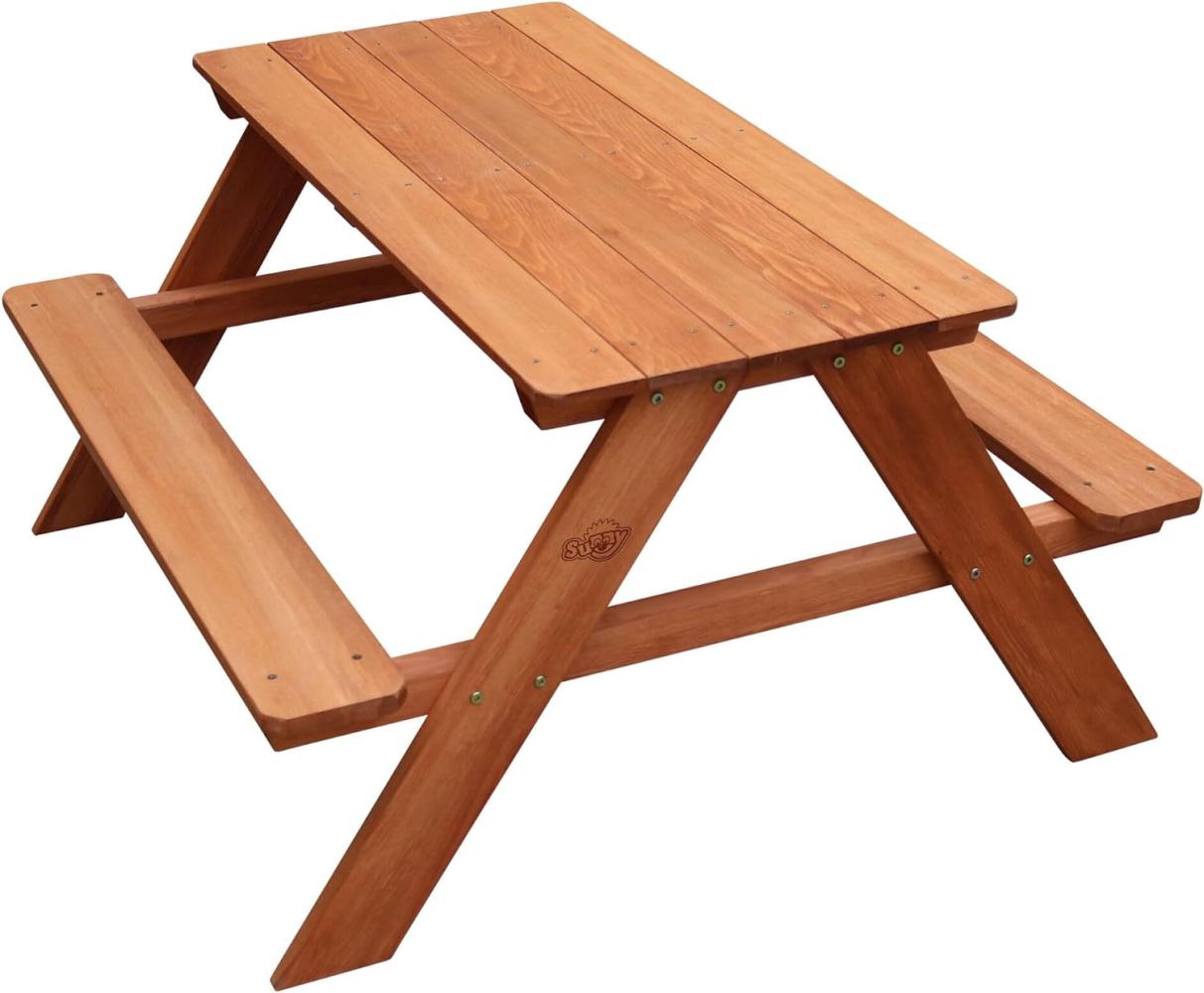 Sitzgruppe DAVE für Kinder, Holz, braun, Picknicktisch Bild 1