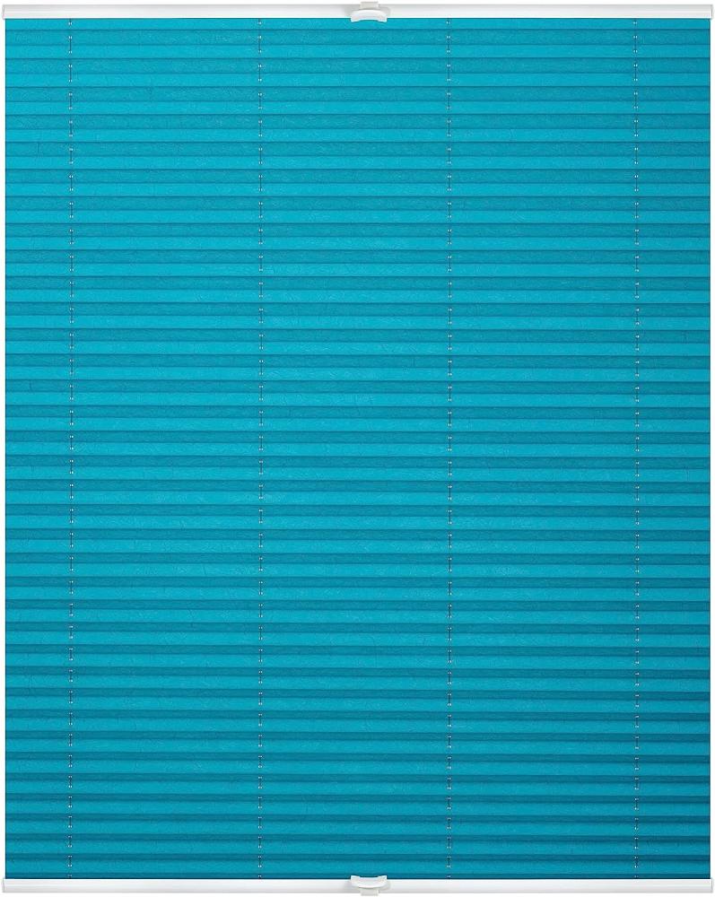 Lichtblick Plissee Klemmfix, ohne Bohren, verspannt, blau, 130 x 75 x 3 cm Bild 1
