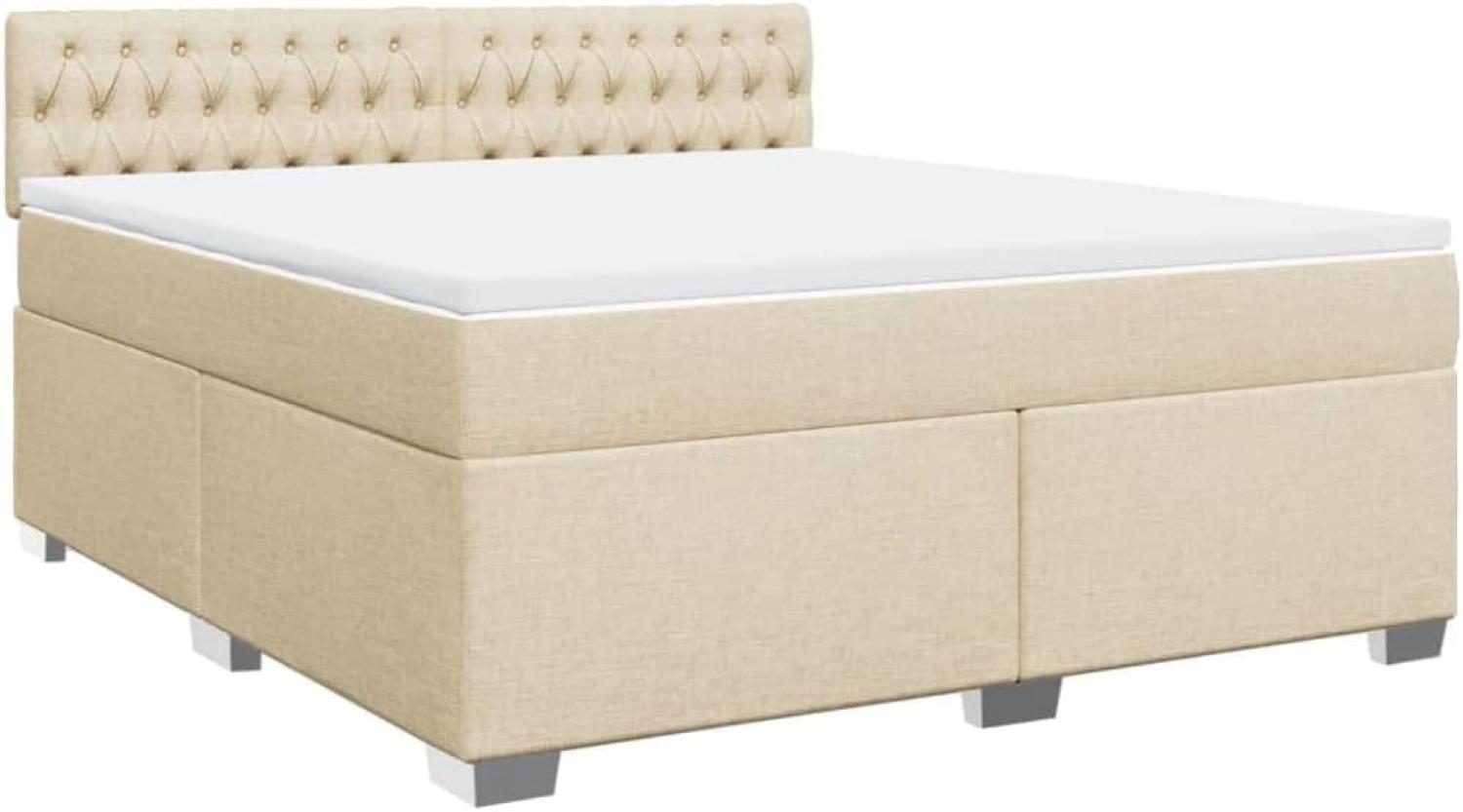 Boxspringbett mit Matratze Creme 180x200 cm Stoff 3285979 Bild 1