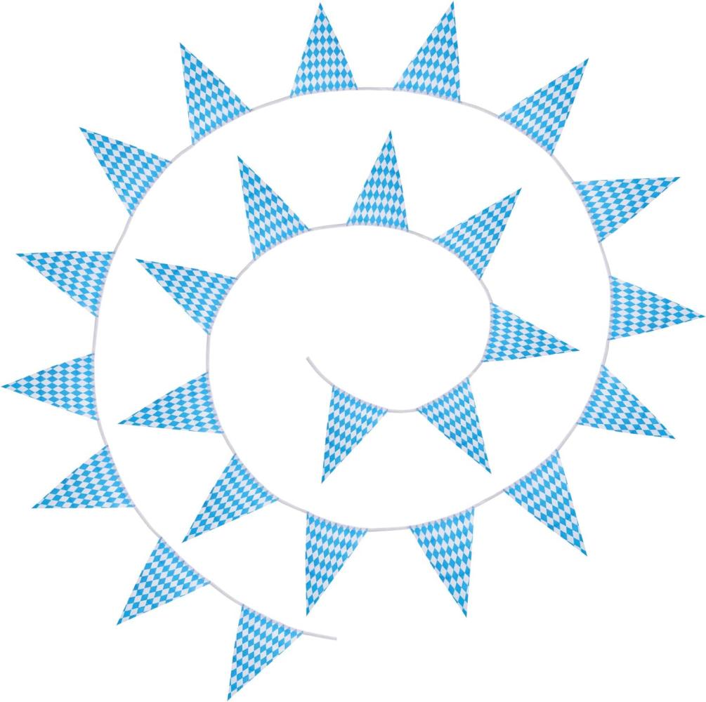 Wimpelkette mit Rautenmuster blau-weiß - blau/weiß Bild 1