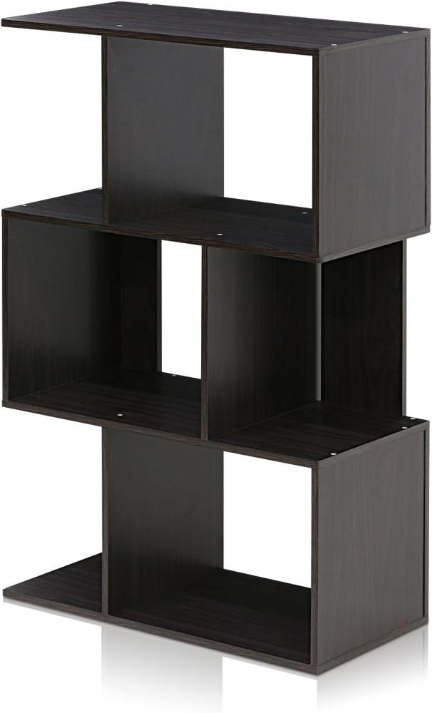 Furinno Bücherregale mit asymetrischen Ablageflächen, holz, Espresso, 30 x 59. 9 x 94. 79 cm Bild 1