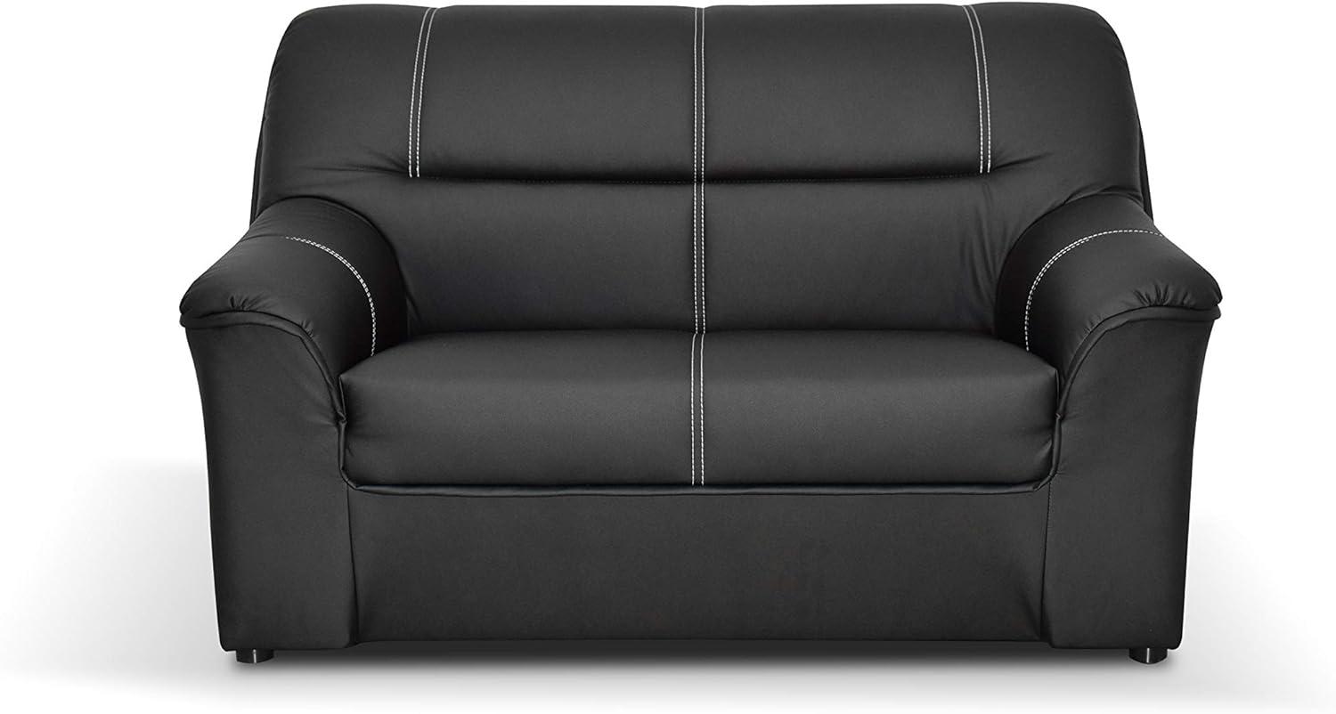 DOMO Collection Caleu 2-Sitzer, 2er Sofa Garnitur, schwarz, 135x86x85 Bild 1