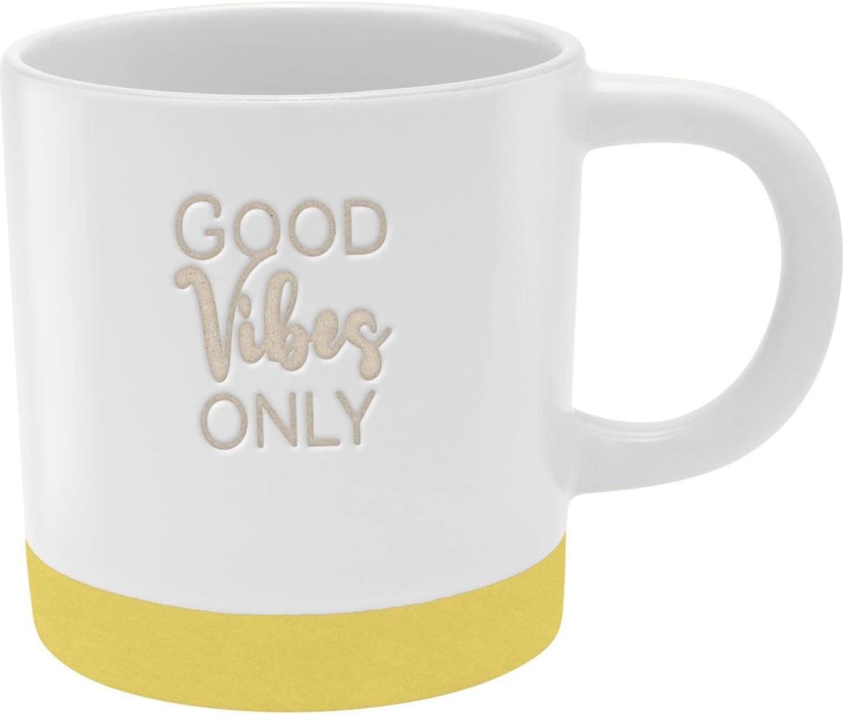 GRUSS & CO Tasse mit Gravur "Good Vibes Only" | Steinzeug, 40 cl, mehrfarbig | Geschenk Freunde | 48436 Bild 1