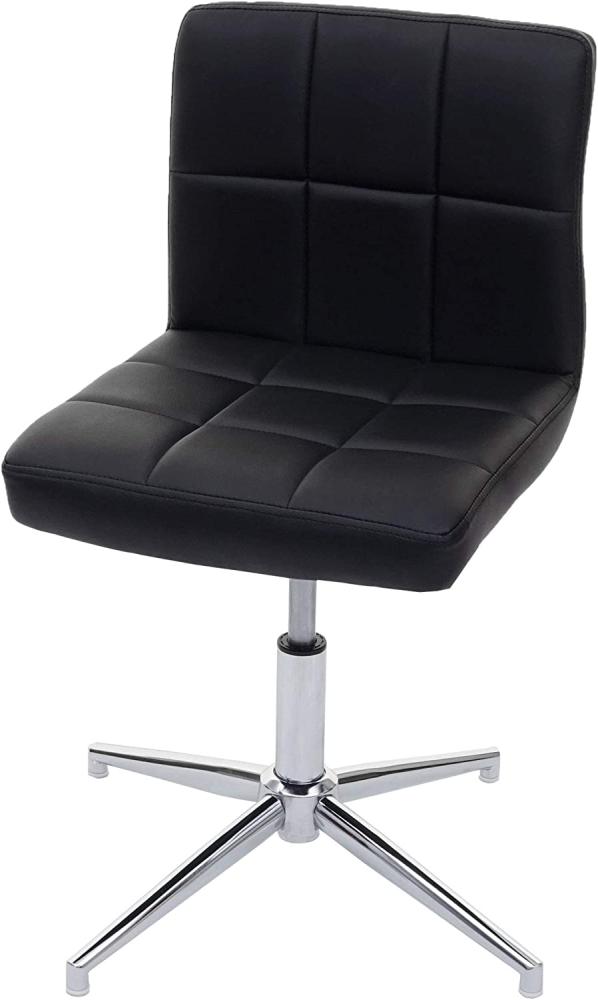 Bürostuhl Kavala II, Schreibtischstuhl Stuhl, höhenverstellbar Drehmechanismus ~ Kunstleder schwarz, Chromfuß Bild 1