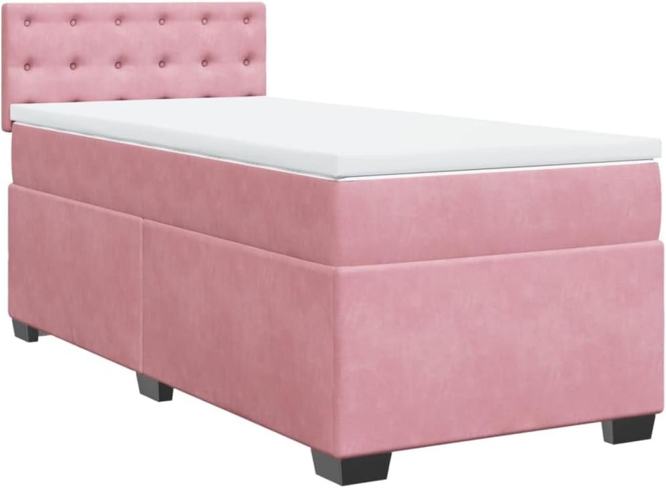 Boxspringbett mit Matratze Rosa 90x200 cm Samt 3288515 Bild 1