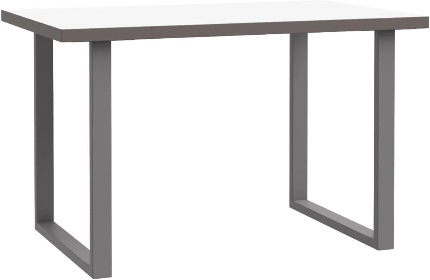 Schreibtisch Arbeitstisch KEFLAVIK 120 cm Weiß / Grau, von Forte Bild 1