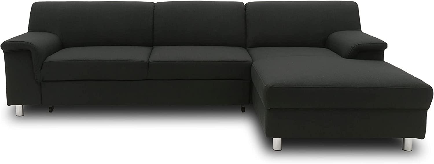 DOMO Collection Junin Ecksofa, Sofa in L-Form, Couch Polsterecke, Moderne Eckcouch, schwarz, 251 x 150 cm Bild 1