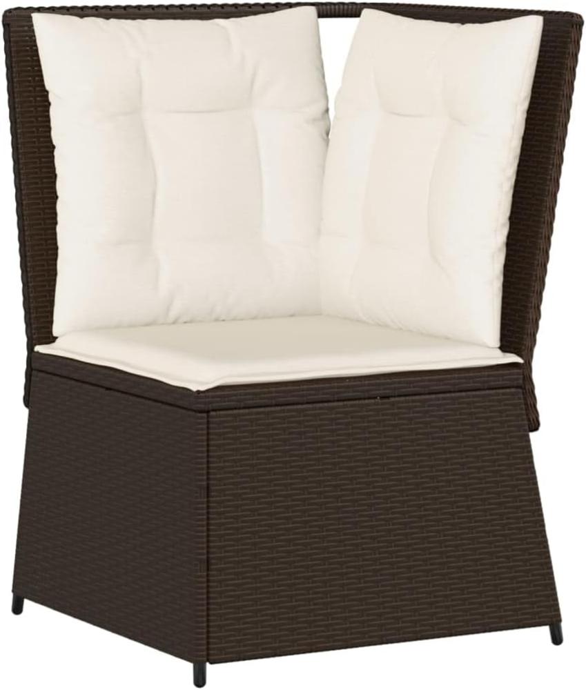 Garten-Ecksofa mit Kissen Braun Poly Rattan 368983 Bild 1