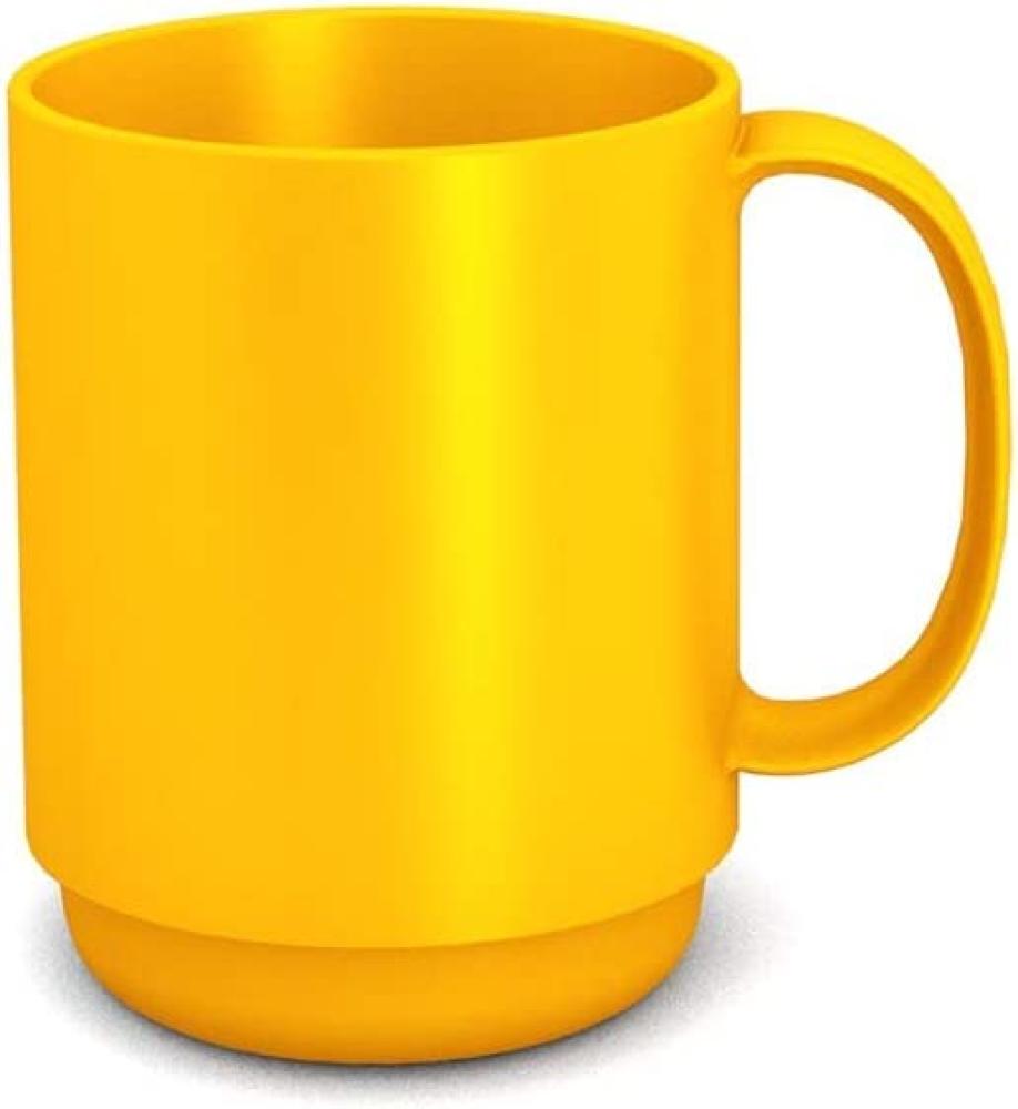 Ornamin Becher mit Henkel 300 ml gelb (Modell 510) - Mehrweg-Becher Kunststoff, Kaffeebecher Bild 1