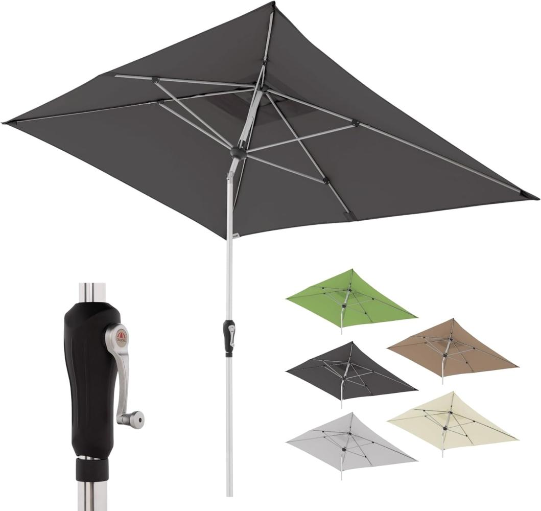 Doppler Sonnenschirm SL-AZ Auto Tilt 190x290 cm Natur I Gartenschirm knickbar I Kurbelschirm mit UV-Schutz 80+ I Kurbelschirm aus Aluminium I regenabweisendes Polyester-Schirmdach Bild 1