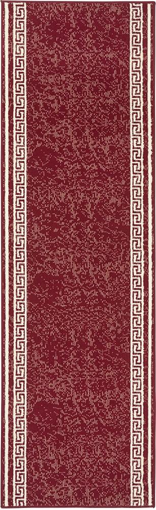 Kurzflor Teppich Läufer Casa Rot - 80x450x0,9cm Bild 1