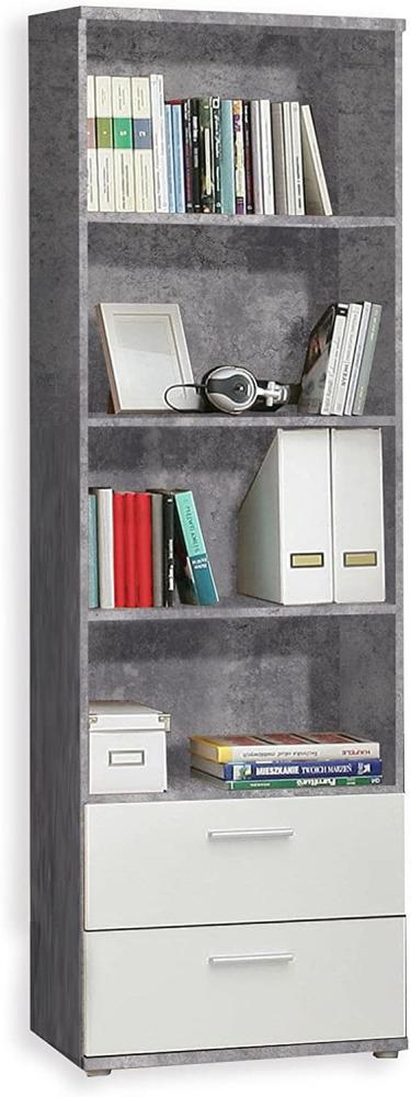 Forte Regal LUPO Bücherregal, in Beton grau und weiß Bild 1