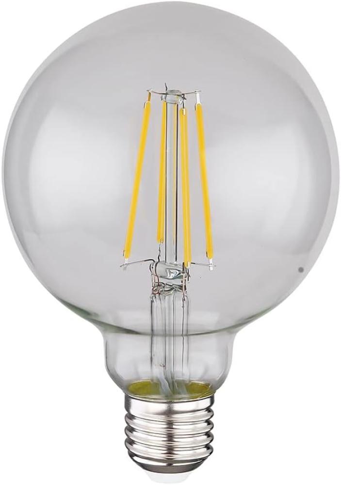 LED 7 Watt Leuchtmittel, Kugel Glas klar, dimmbar, DxH 9,5x14 cm Bild 1