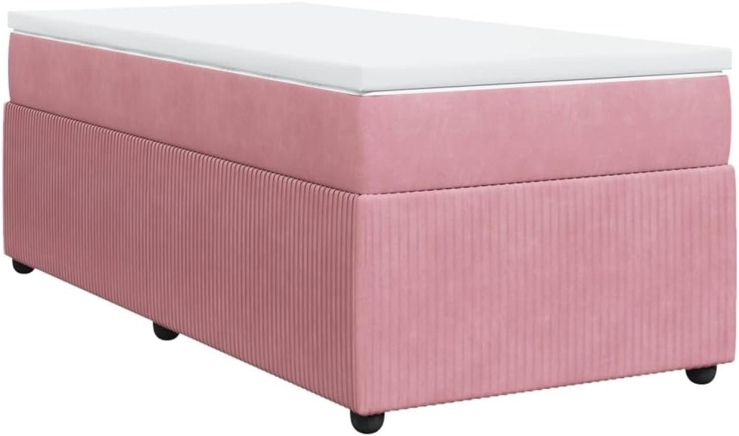 Boxspringbett mit Matratze Rosa 80x200 cm Samt 3285607 Bild 1