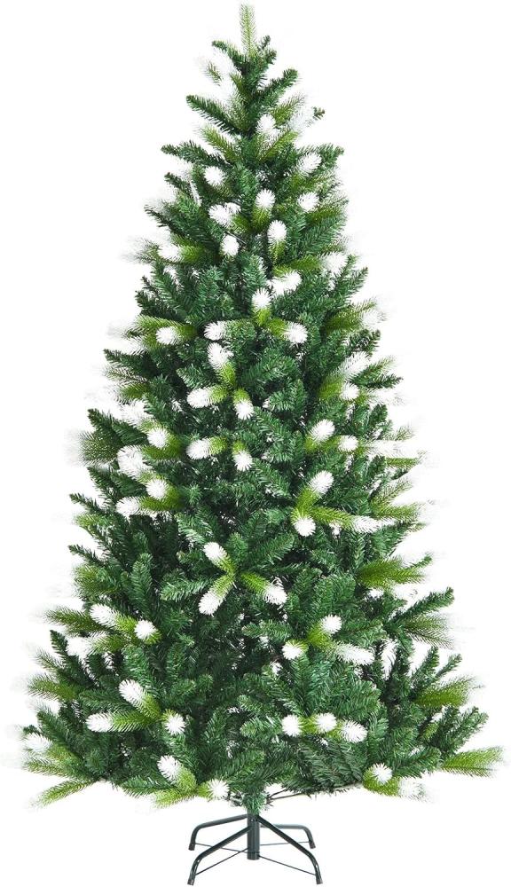 COSTWAY 180cm Weihnachtsbaum, künstlicher Tannenbaum mit 850 PVC-Zweigen, klappbarer Metallständer, winterliche Christbaum für Festdekoration Indoor Outdoor Bild 1