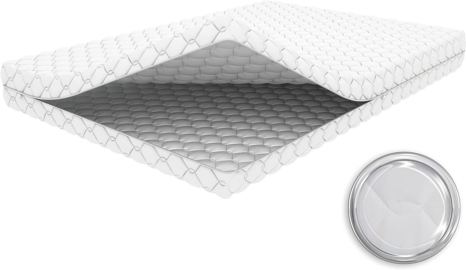 Crownmiller Microfaser Ersatz Matratzenbezug, 60°C waschbar, 4-seitiger Reißverschluss 180x210 cm (Sondergröße), 6 cm (Topper von 5-8cm) Bild 1