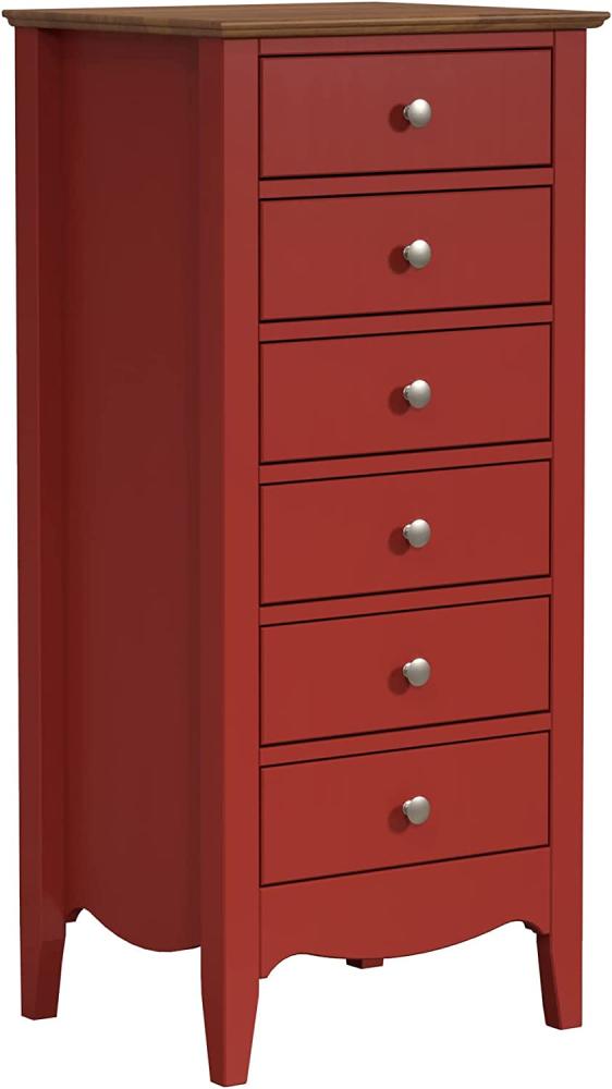 Kommode LISSABON, rot, mit 6 Schubkästen Bild 1