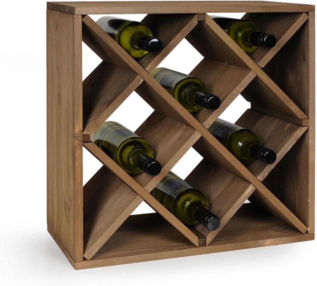 KESPER 69244 Weinregal aus Kiefernholz für 20 Flaschen, 50 x 50 x 25 cm / Weinflaschen-Regalsystem Bild 1