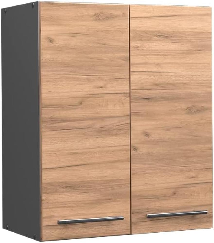 Vicco Küchenschrank Küchenmöbel Küchenzeile Fame-Line modern Küche Einbauküche Blende Unterschrank Hochschrank Hängeschrank (Anthrazit-Goldkraft, Hängeschrank 60 cm) Bild 1