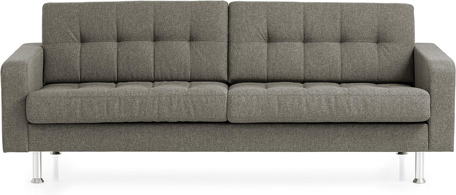 Traumnacht Sofa Laval, 3-Sitzer Couch mit Stoffbezug und Metallfüßen, hellbraun, 204 x 92 x 65 cm Bild 1
