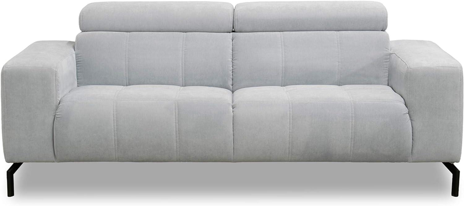 DOMO. Collection Cunelli Ecksofa, Sofa mit Rückenfunktion, Garnitur mit Relaxfunktion, pastellblau, 208x104x79 cm Bild 1