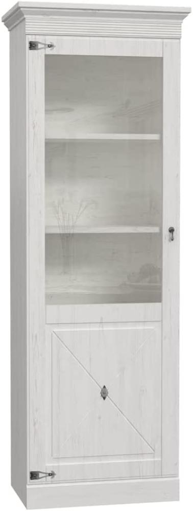 Vitrine Enzo 5 Pinie weiß 72x206x45cm LED Glasvitrine Schrank Landhaus ohne Beleuchtung Bild 1