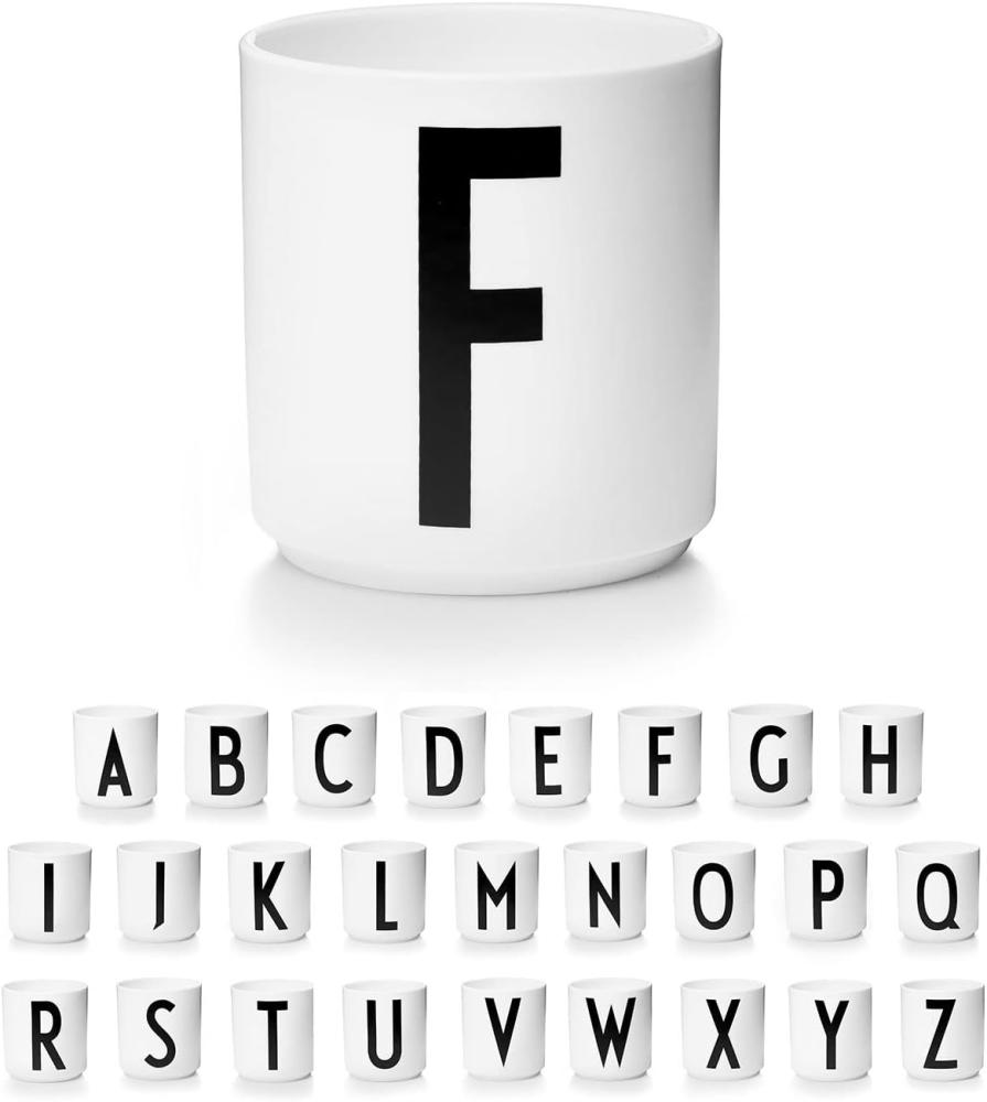 Design Letters Porzellan Kaffeetassen A-Z Weiß | Weihnachten dekoration | Kaffeetasse Weihnachtsgeschenke für frauen, Männer | Premium dekorativen Buchstaben becher | Verwendung als Teetasse Bild 1
