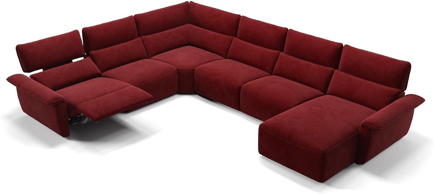 Sofanella Merida Wohnlandschaft Polsterecke Stoffsofa Sofa in Rot Bild 1