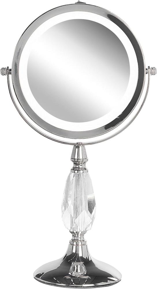 Kosmetikspiegel silber mit LED-Beleuchtung ø 18 cm MAURY Bild 1