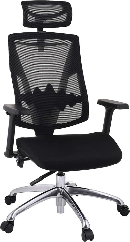 grospol Bürodrehstuhl Futura 4S Plus, höhenverstellbar von 45,5 bis 56,5 cm, 3-D-Kopfstütze, 4-D-Armlehnen, Synchronmechanik mit Antishock-Funktion, mit einem Kleiderbügel hinten Bild 1
