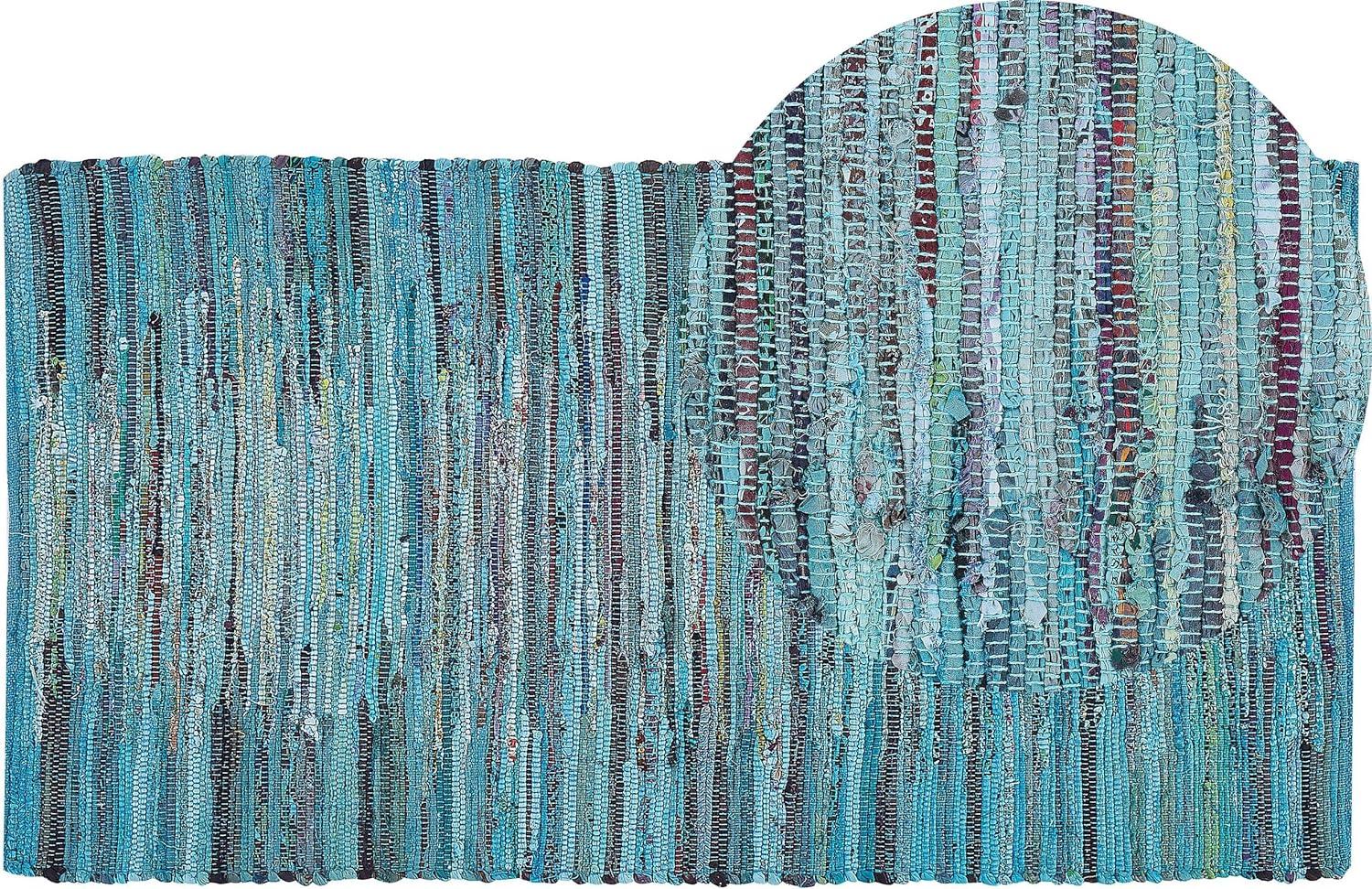 Teppich blau 80 x 150 cm Kurzflor MERSIN Bild 1