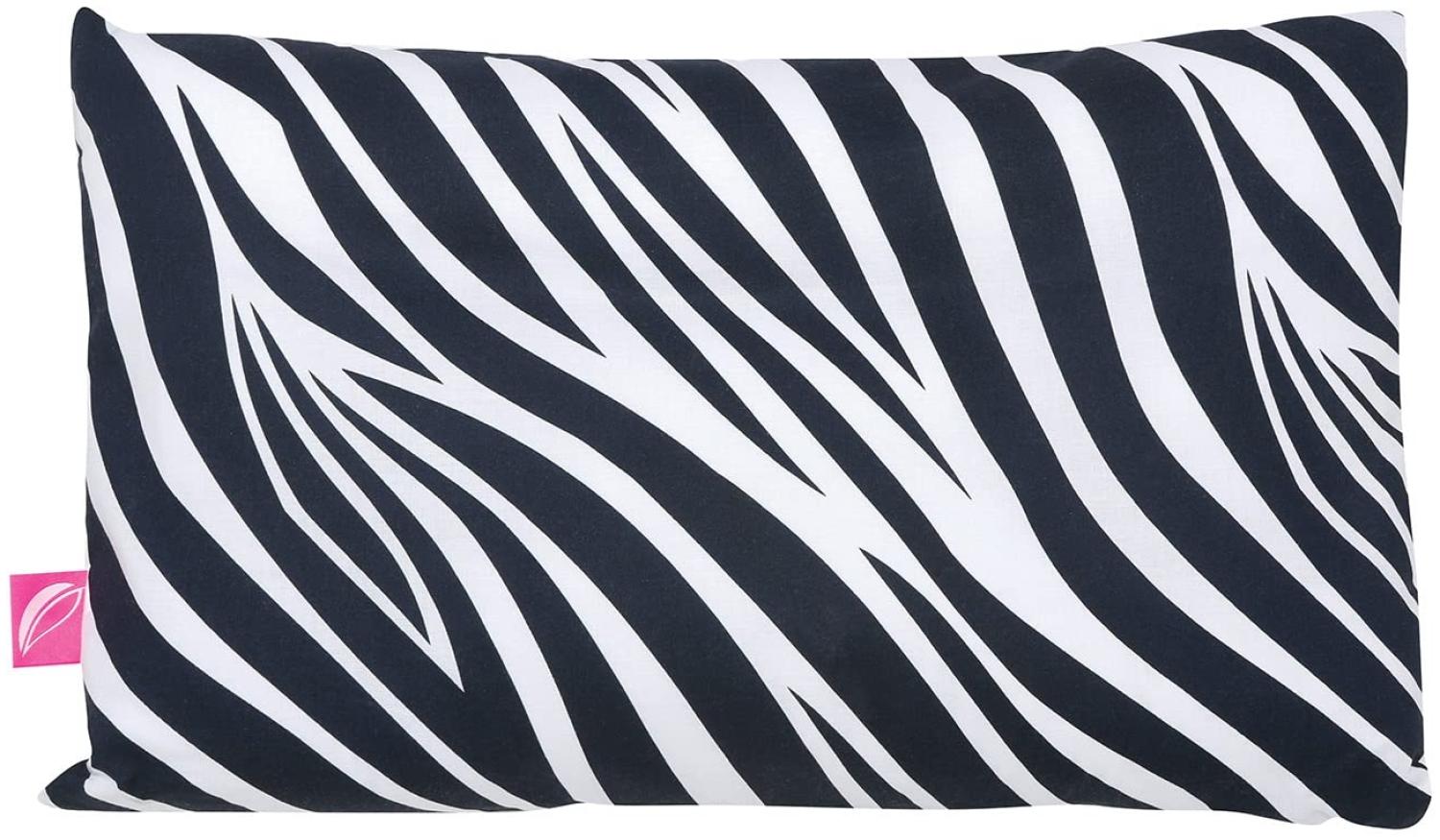 Babykopfkissen Kinderkopfkissen 35x40cm -Öko Tex Standard 100 - inkl. abnehmbarem Bezug aus 100% Baumwolle von Motherhood (Zebra dunkelblau) Bild 1