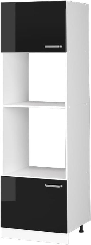 Vicco Mikrowellenschrank Küchenschrank R-Line Solid Weiß Schwarz 60 cm modern Bild 1