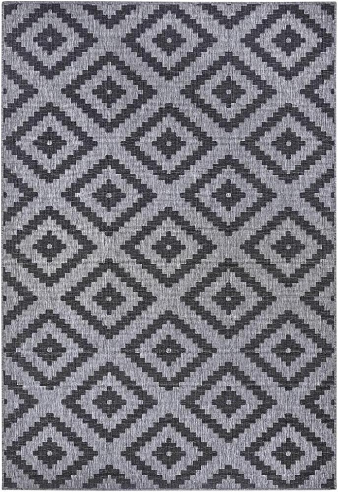 In- & Outdoor Teppich Malta Schwarz Silber - 80x350x0,5cm Bild 1