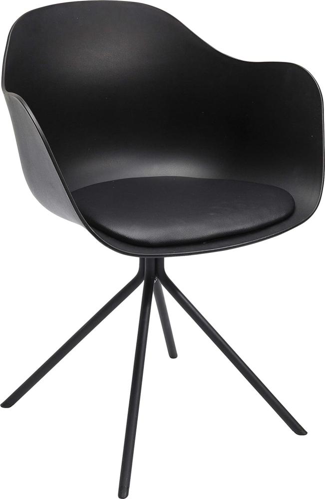 Kare Design Armlehnstuhl Bel Air, schwarz, Büro, Esszimmerstuhl, Rücken- und Armlehne, Sitzpolster, 47cm Sitzhöhe Bild 1