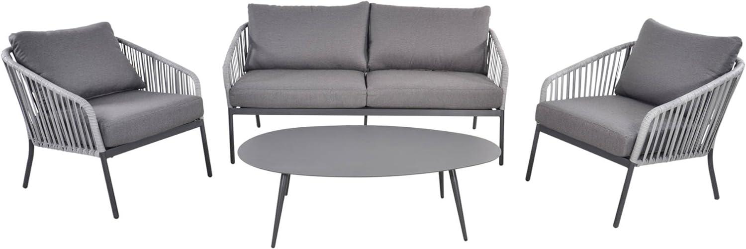 Loungegruppe CATTIVU inkl. 2 Sessel, 1 Sofa & Tisch in grau Bild 1