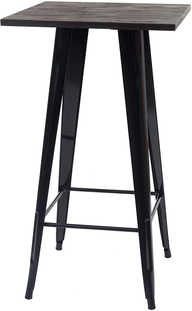Stehtisch HWC-A73 inkl. Holz-Tischplatte, Bistrotisch Bartisch, Metall Industriedesign 107x60x60cm ~ schwarz Bild 1